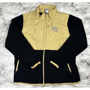 Genuine Stuff Jacket‎ Mens Size XL Black Yellow Gold Fleece West Forest Full Zip